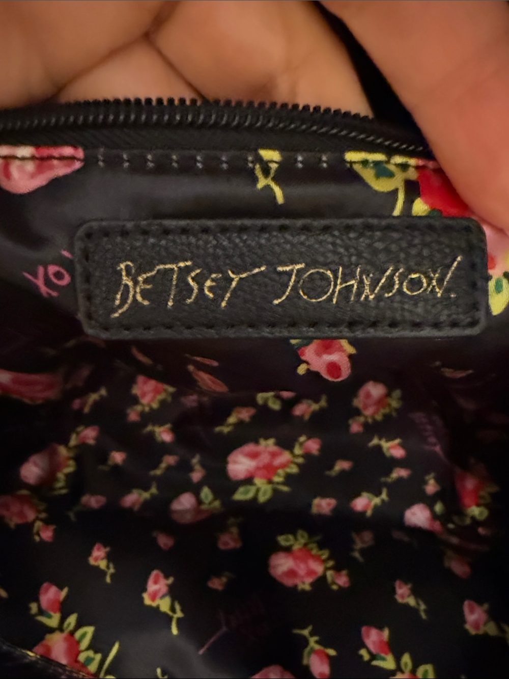 Betsey Johnson Cream and Black Heart Print Backpack - Picture 7 of 8